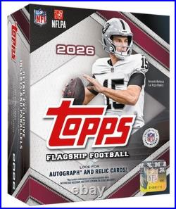 3x 2026 TOPPS FLAGSHIP FOOTBALL MEGA BOX (180 CARDS) NFL Band NEW Presale SEALED