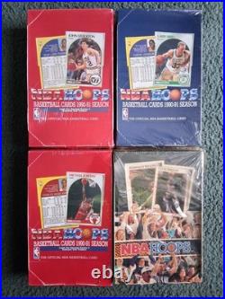 (4)hoops Basketball Factory Sealed Box Lot-1990-91 Series 1,2 & 1991-92 Series 1