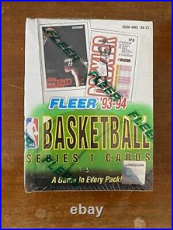 Basketball Cards Box 1993-94 FLEER Series 1 Factory Sealed 36 Wax Packs