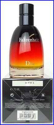 Christian Dior Fahrenheit Parfum Spray 2.5 oz. /75 ml. Brand New in Sealed Box
