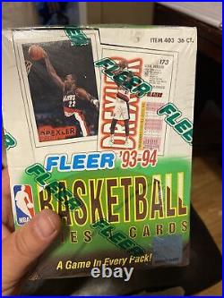 FLEER 93-94 Series 1 Sealed Box 36 Packs Factory Sealed Basketball Jordan Cards