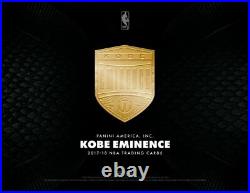 Kobe Bryant 2017 Panini Kobe Eminence Basketball Hobby Box Sealed Case Lakers