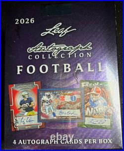 Leaf 2026 Autograph Collection Football Sealed Box 4 Autograph Cards