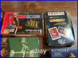 Lot Of 1990's Sealed Boxes of NHL, NFL, MLB, NBA Sports Cards. Original Owner