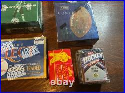 Lot Of 1990's Sealed Boxes of NHL, NFL, MLB, NBA Sports Cards. Original Owner
