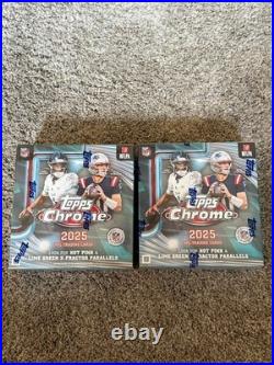 (Lot Of 2) 2025 TOPPS CHROME MEGA BOX NFL FOOTBALL FREE SHIPPING FAST. SEALED