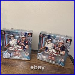 Lot of (2) 2025 Topps Chrome NFL Mega Boxes Factory Sealed, In-Hand, Fast Ship