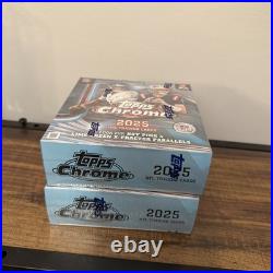 Lot of (2) 2025 Topps Chrome NFL Mega Boxes Factory Sealed, In-Hand, Fast Ship