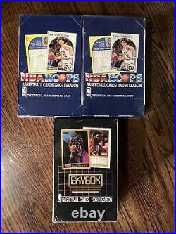 Lot of 3 1990-91 NBA (2) HOOPS Series 1 & (1) SkyBox Trading Card Boxes Sealed