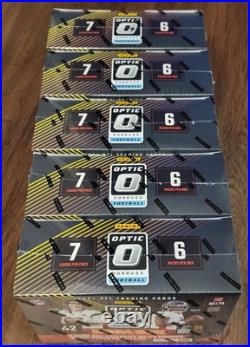Lot of 5 2024 NFL Optic Donruss Football Mega Box Green Hyper Factory Sealed