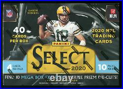 NEW 2020 Panini NFL Select Football MEGA Box (40 Trading Cards Per Box Sealed)