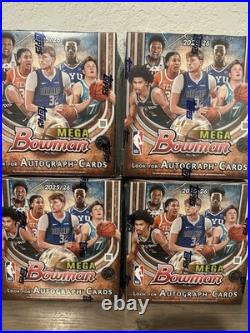 NEW 2025-26 Topps Bowman Basketball Mega Box FACTORY SEALED (LOT OF 4)