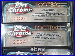 New Sealed 2024 Topps Chrome NFL Mega Boxes Lot Of Three (3) FREE SHIPPING