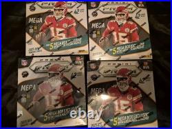 Panini Prizm 2025 NFL Football Mega Box, New, Factory Sealed Lot Of 4
