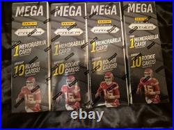 Panini Prizm 2025 NFL Football Mega Box, New, Factory Sealed Lot Of 4