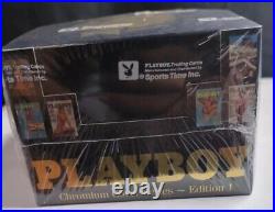 Playboy Chromium Cover Cards Edition 1 Factory Sealed Box LOOK FOR DONALD TRUMP