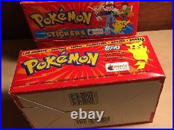 Pokemon Topps Box Merlin Stickers 1999 100 Sealed Packs Cracked Ice Shiny Holos
