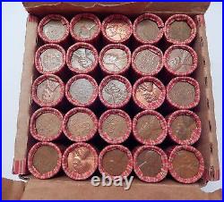 SEALED $12.50 Lincoln Wheat 25 Roll Box 1909-1958 P D S Cent Penny Pennies Lot