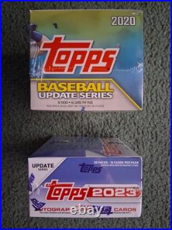 Sealed Box Lot-2023 Topps Update & 2020 Topps Update Hobby Jumbo Baseball, Auto