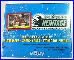 Star Wars Movie Photo Card 2004 Topps Heritage HOBBY Box 36pk/5cd Factory Sealed