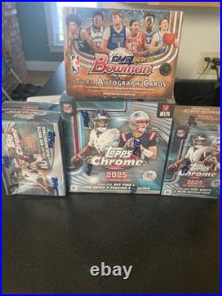 Topps 2025 Chrome NFL x1 mega +2 blasters& bowman chrome blaster Lot /Sealed