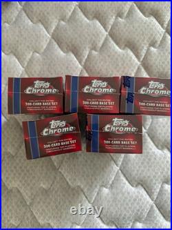 Topps Chrome 2026 MLB Baseball 5 Sealed Box Lot 300-Card Base Set
