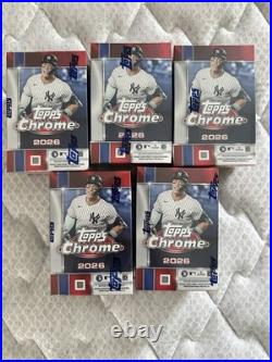 Topps Chrome 2026 MLB Baseball Lot of 5 Sealed Boxes