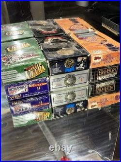 VINTAGE Sports Card Box Lot Sealed 1991-1996 NBA NFL MLB Skybox Leaf Ultra