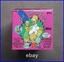 Vintage 1990 Topps The Simpsons Trading Cards Box 24 Sealed Jumbo Cello Packs
